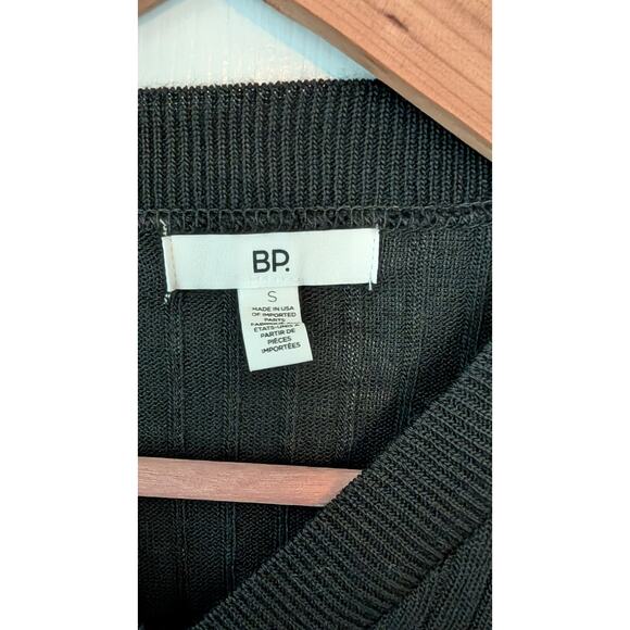 BP. Reagan Ribbed Crop Top Sweater Black NEW - Picture 4 of 6